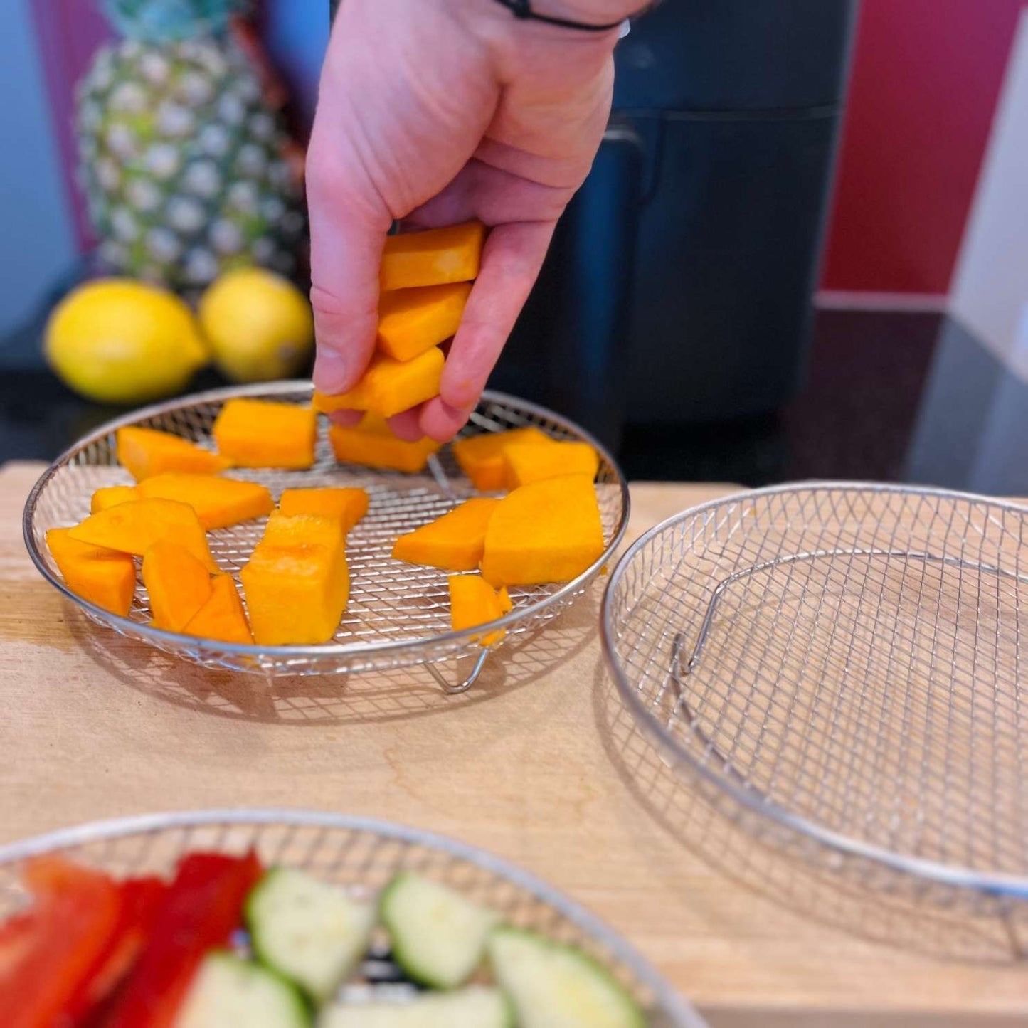 Genussgitter (3 Stück) + 2 Zangen & Kochbuch für Airfryer