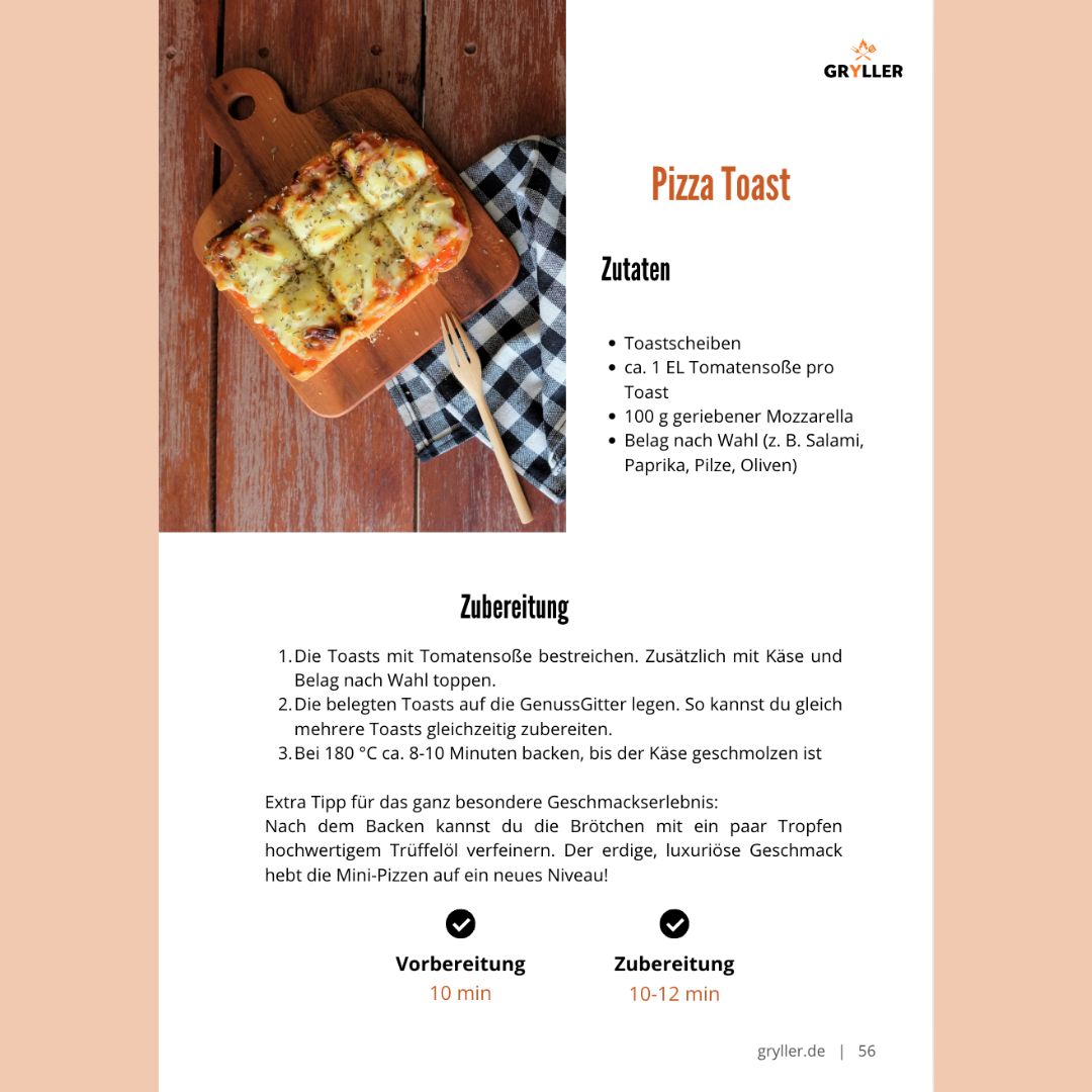 Genussgitter (3 Stück) + 2 Zangen & Kochbuch für Airfryer